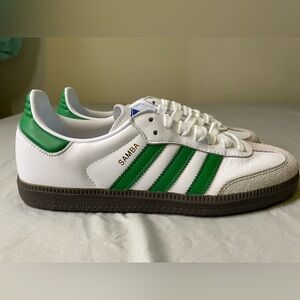 Adidas Samba White and Green Sneakers